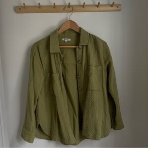 Madewell Sage Green Quilted Button down Top